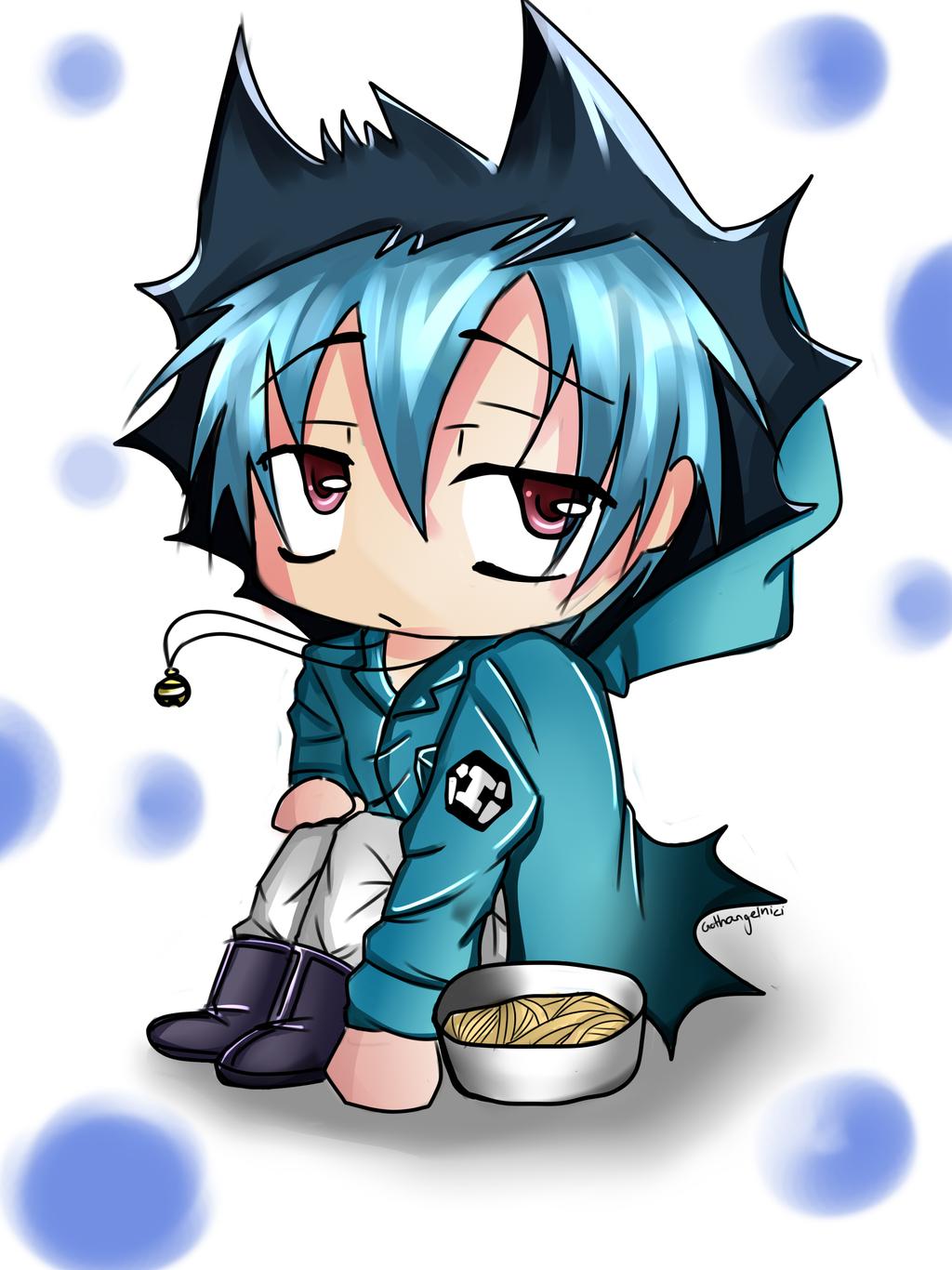 Anh anime chibi boy buon