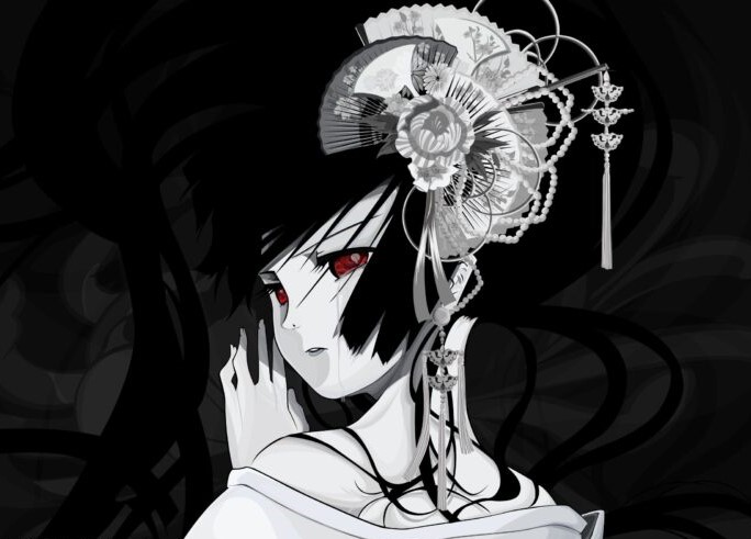 anh anime den trang