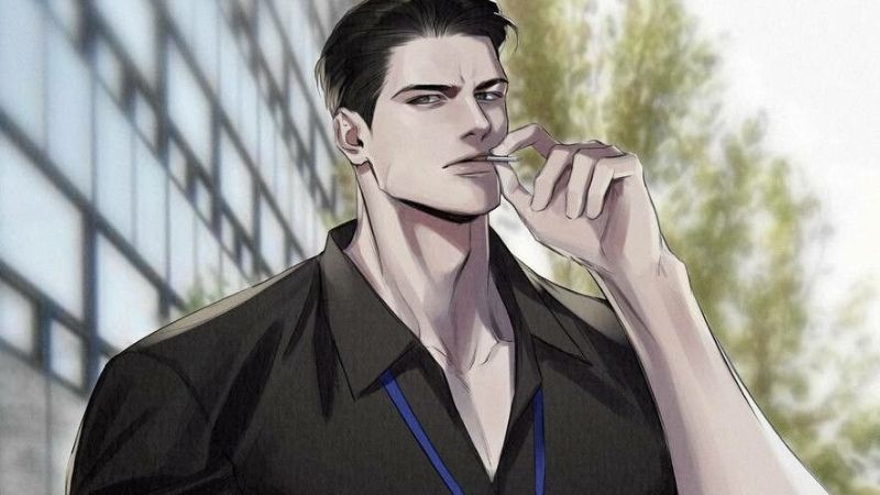 Hình ảnh anime hút thuốc thể hiện nỗi niềm cô đơn