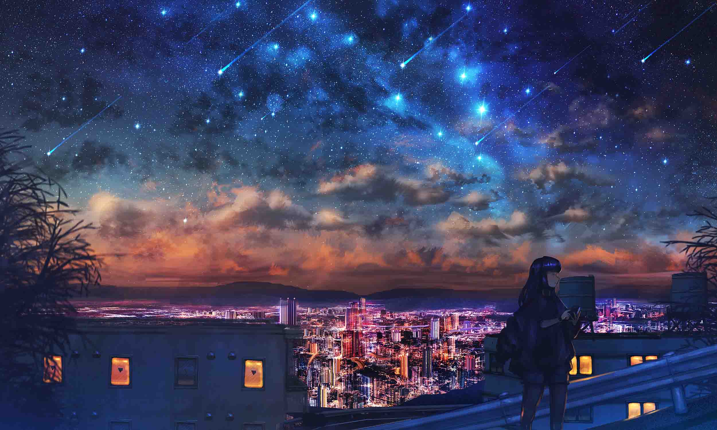 anh bau troi anime
