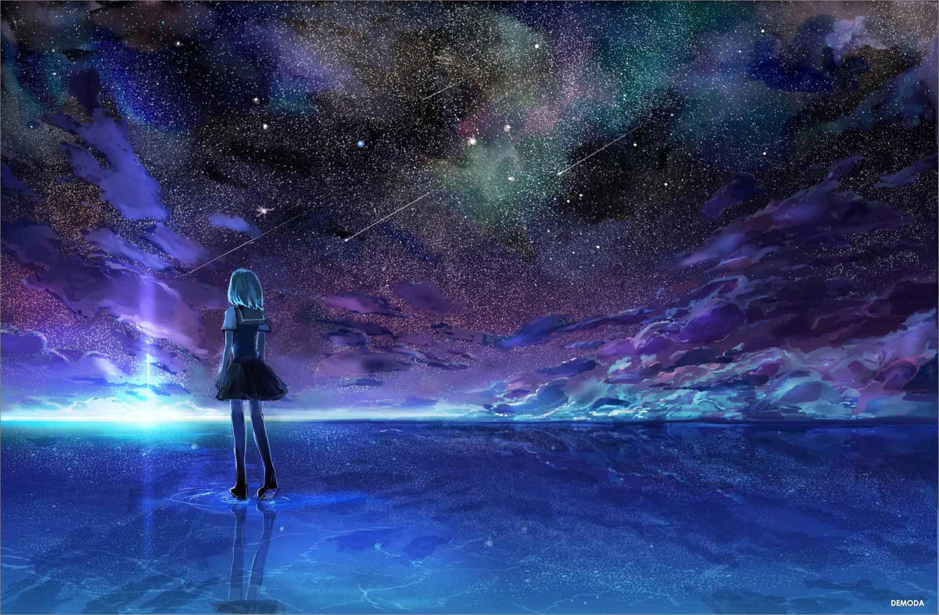 anh bau troi anime