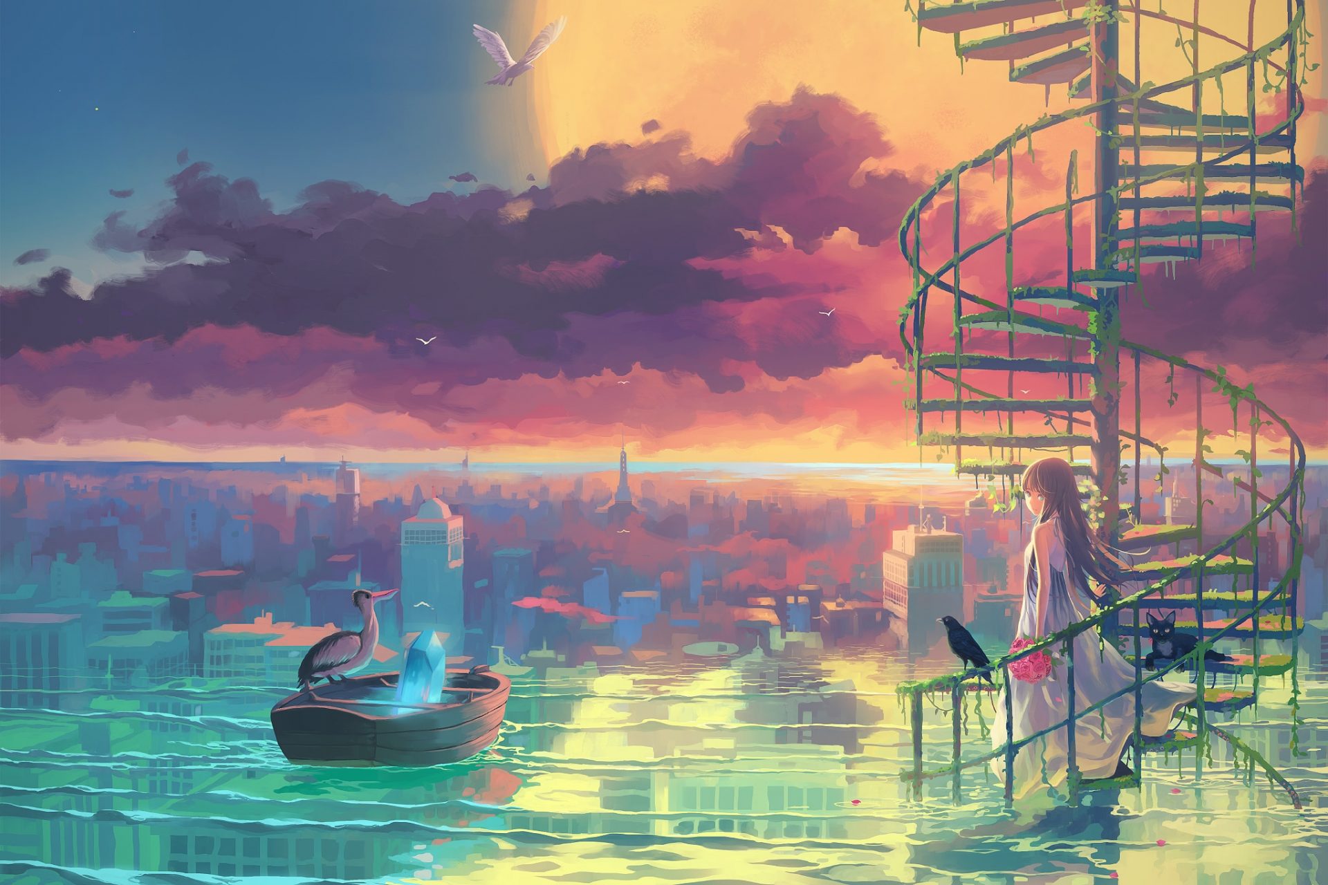 anh phong canh anime