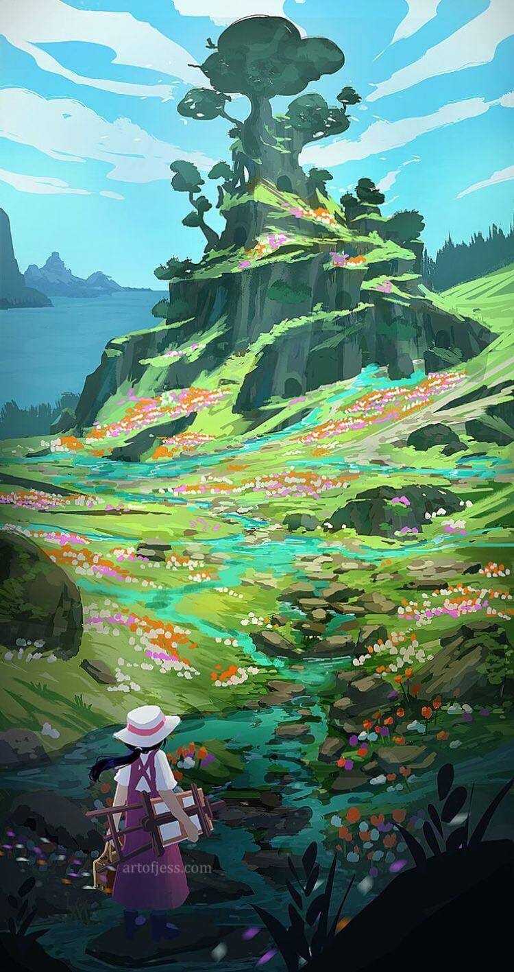 anh phong canh anime