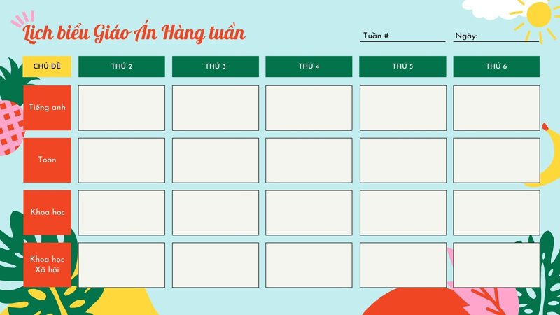 Hình nền thời khóa biểu đẹp và sáng tạo cho học sinh