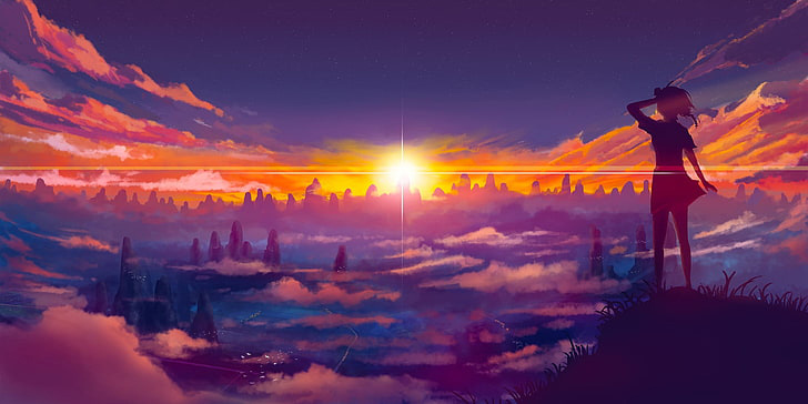 Ngắm ảnh hoàng hôn anime: Khoảnh khắc lãng mạn và nỗi nhớ