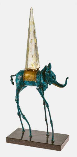 Salvador DALÍ (1904-1989) Éléphant Spatial, 1981 Bronze with green and black patina, brass and plexiglass Signed and numbered '275/350' for sale