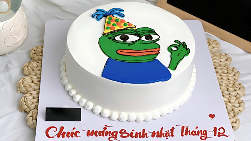 meme b&aacute;nh sinh nhật h&igrave;nh ch&uacute; ếch