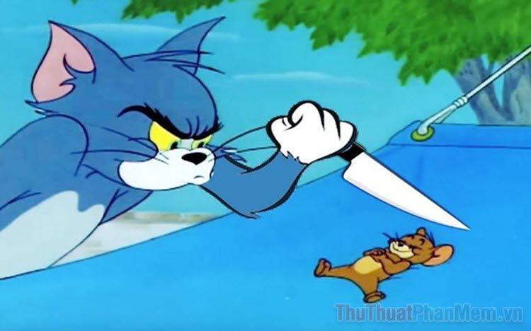 m&egrave;o cầm dao meme 0048