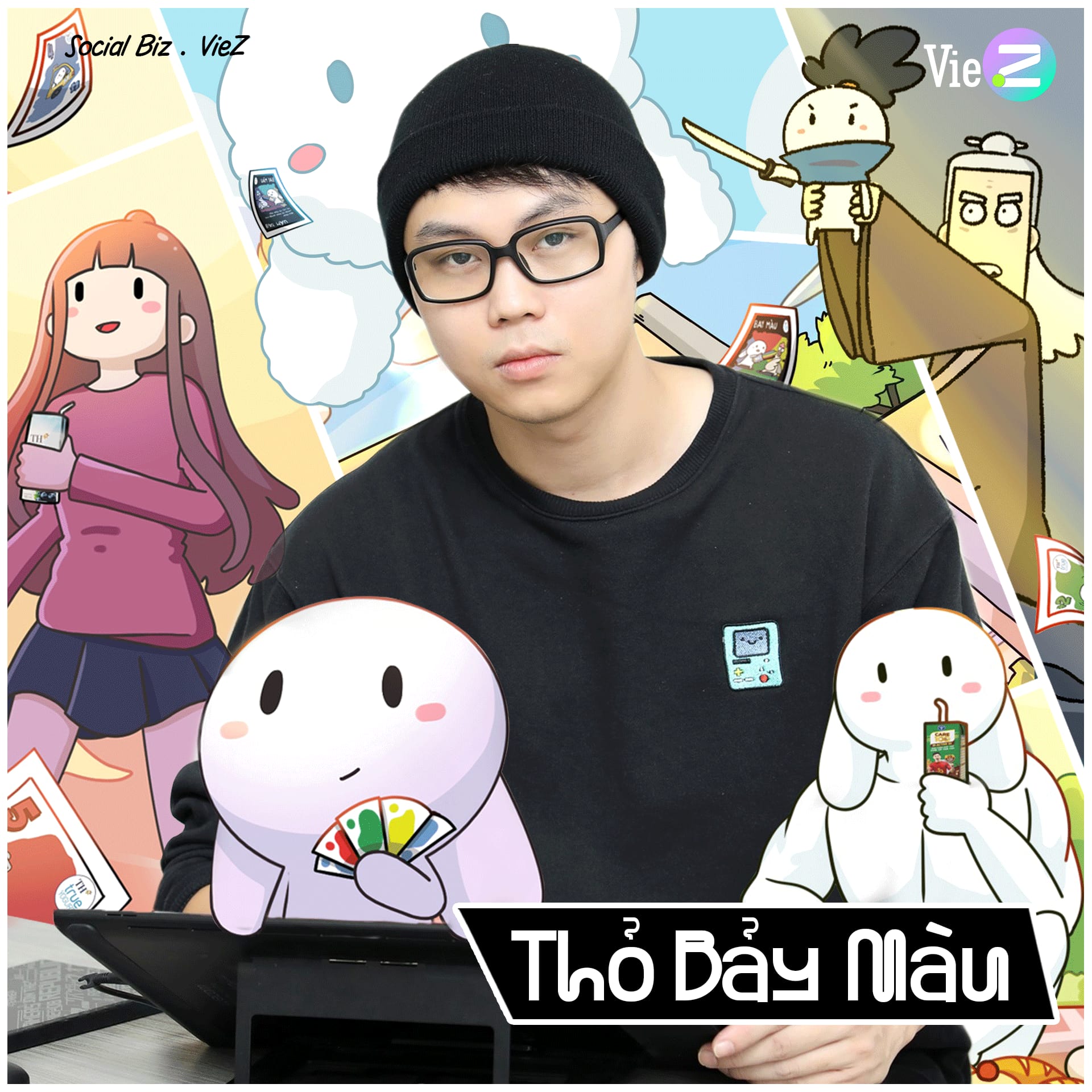 thỏ bảy m&agrave;u meme 0029