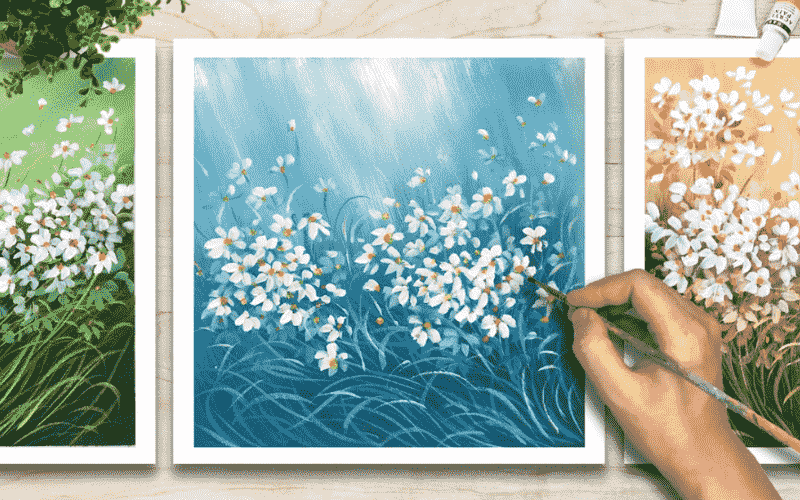 Hướng dẫn chi tiết quy trình sáng tạo tác phẩm tranh phong cảnh bằng acrylic