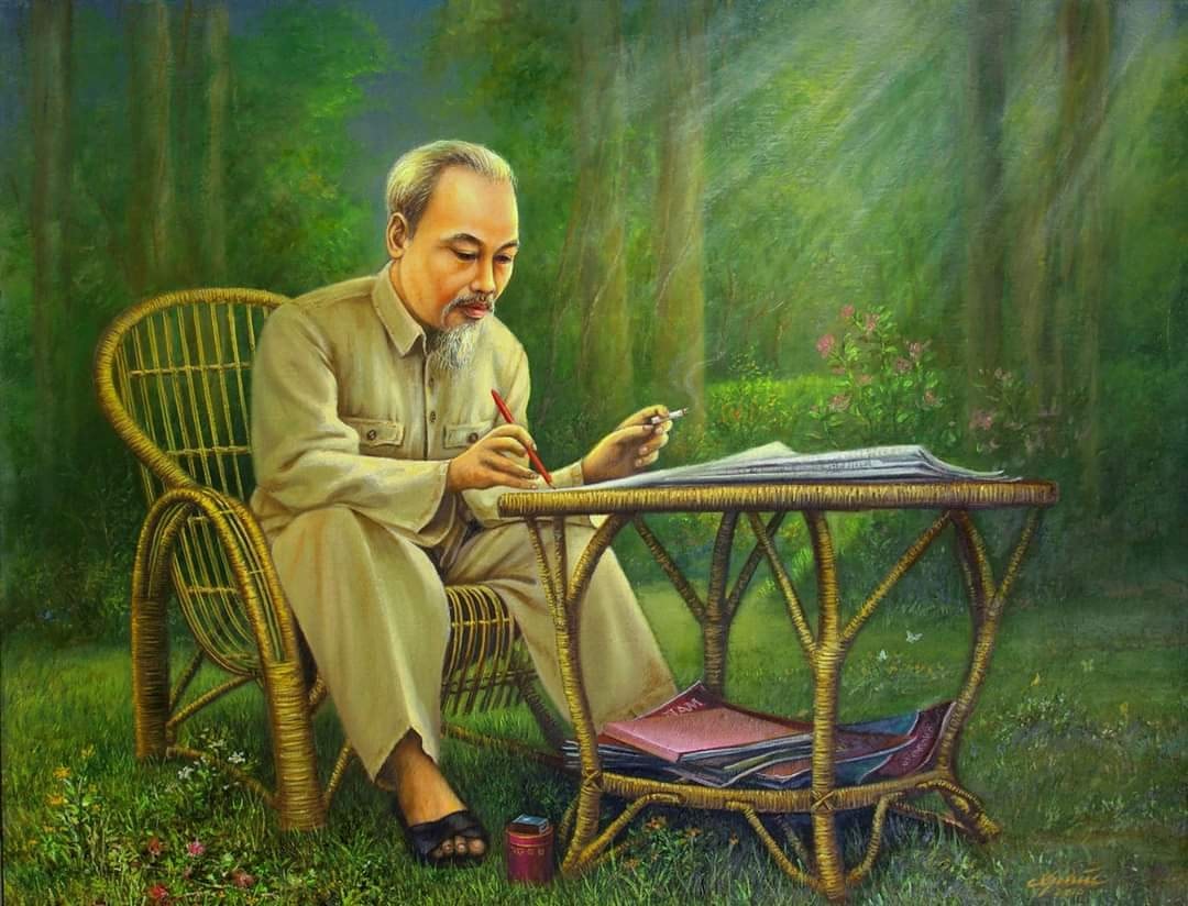 Nội dung và thông điệp sâu sắc qua bức tranh Bác Hồ Làm Việc Ở Chiến Khu