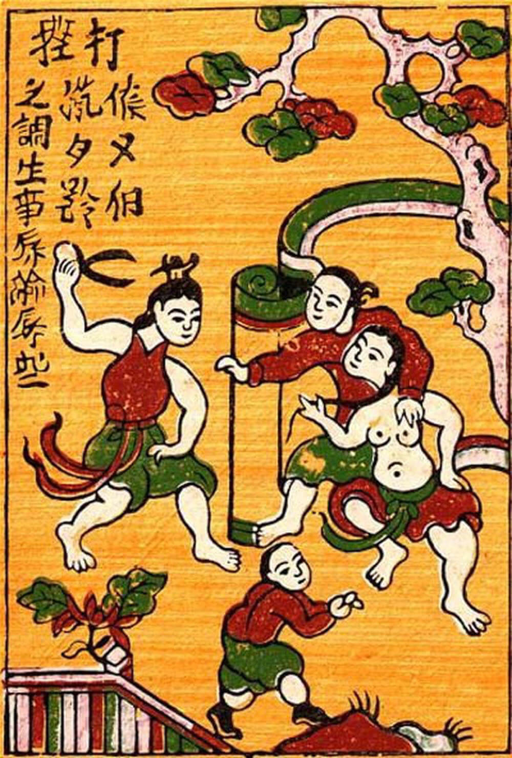 Tổng quan về tranh Đông Hồ đánh ghen - Tác phẩm dân gian độc đáo của làng nghề Đông Hồ